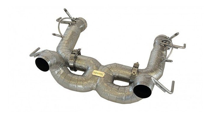 Photo of Novitec POWER OPTIMIZED EXHAUST SYSTEM RACE WITHOUT FLAP-REGULATION, COMPLETE HEAT PROTECTED for the Ferrari SF90 Spider/Stradale - Image 1